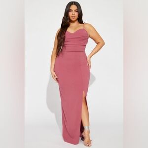 Exclusive Invite Maxi Dress - Mauve 1X